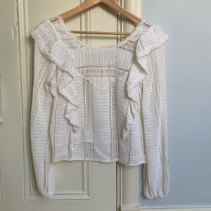 Sezane breezy white cotton blouse